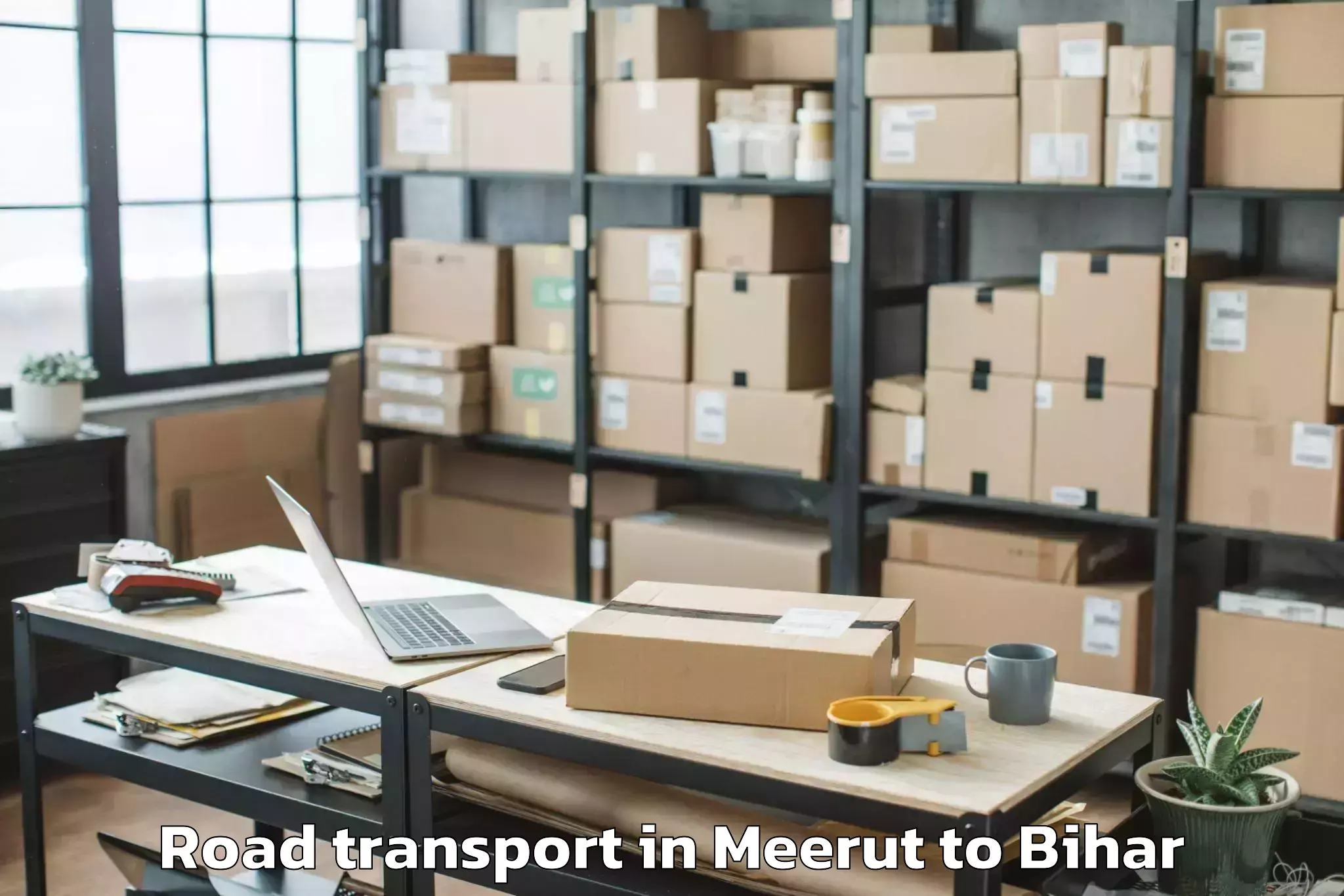 Book Meerut to Lauriya Nandangarh Road Transport Online